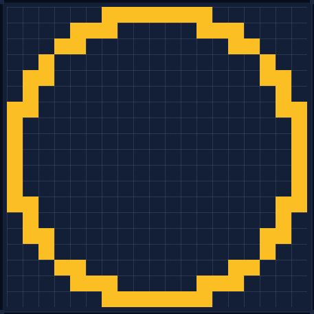 Minecraft 19x19 Circle — 68 Blocks