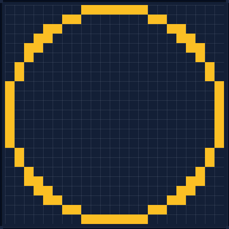 Minecraft 23x23 Circle — 72 Blocks