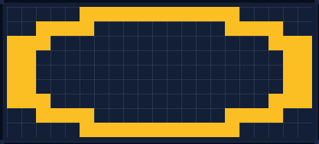 Minecraft 21x21 Owal — 62 bloków