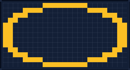 Minecraft 25x25 Oval — 74 Blocks
