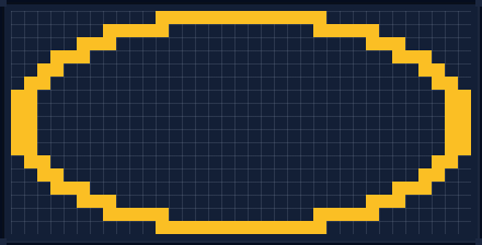 Minecraft 35x35 Oval — 106 Blocks